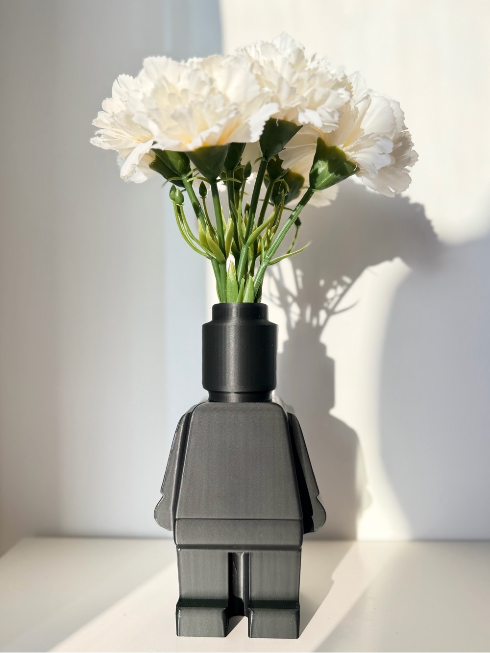 LEGO Style Minimalist Black Vase 3D Printed Figure Planter Home Decor - Picture 9 of 10